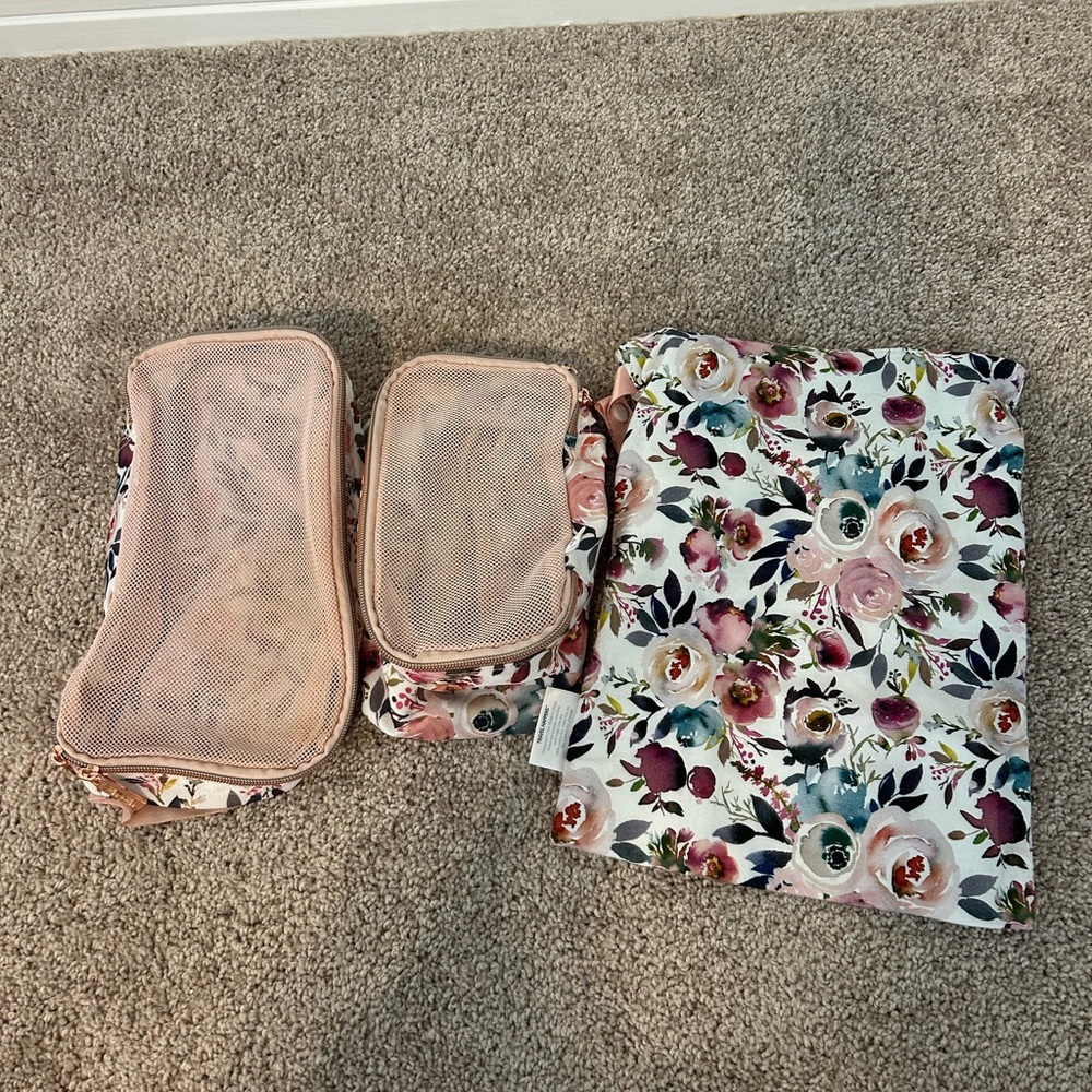 Blush pink floral Itzy ritzy ORGANIZING CUBES ONLY